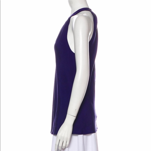 Ramy Brook Silk Sleeveless Keyhole Blouse in Purple-Blue. Excellent Cond. XS - Picture 2 of 3